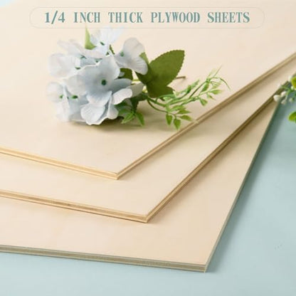6 Pack 12 x 24 x 1/4 Inch-6mm Thick Basswood Sheets for Crafts Unfinished Plywood Sheets Rectangular Wood Panel Boards for DIY Laser Project, Wood Burning, Engraving, Architectural Models, Staining - Image 6