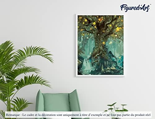 Figured'Art Paint by Numbers Kit for Adults Fairy Tree 16"x20" - Craft Art Painting DIY Kit Rolled Canvas Without Frame - Image 4
