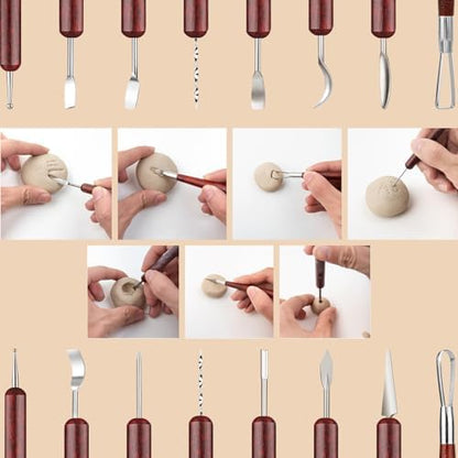 Clay Tools Clay Sculpting Kit Modeling Carving Tools Set for Pottery Clay - Image 6