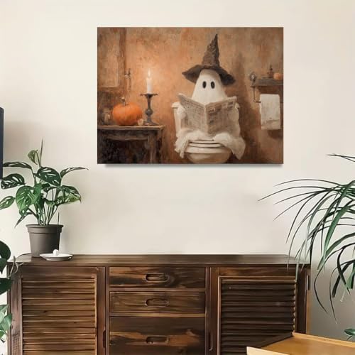 Halloween Ghost Paint by Numbers Kit for Adults Framed Canvas Frameworkless - Image 5