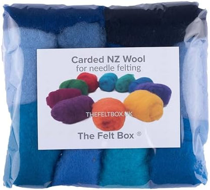 The Felt Box Needle Felting Wool Carded Batts Shade Pack 100 Grams 3.5 Oz- Blue - Image 5
