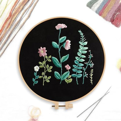 CREAWONDER Canvas Tote Bag Embroidery Kit with Pattern for Beginners, Arts and DIY Embroidery Crafts Kits for Adults, Include Instructions, Embroidery Hoops, Color Threads and Tool - Image 3