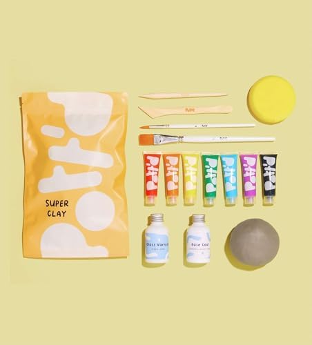 Pott'd Mini Pottery Kits | Air Dry Clay Pottery Kit for Adults | Includes Paints, Brushes, and Potters Tools | Free Online Step-by-Step Tutorial | Perfect for Beginners | Bring The Studio to Your Home - Image 3