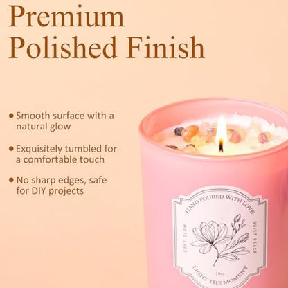 12 Pcs 10oz Pink Glass Candle Jars with Lids & Crystals for Candle Making - Image 4