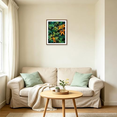 ARNLRDYA Green Plants Paint by Number Kit, Marijuana Leaf, Green - Image 6