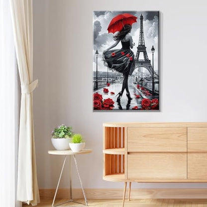 JOOZ Paint by Numbers Kit for Adults Eiffel Tower Paint by Numbers Kit with Frame DIY Girl Paint by Number with Easel Flowers Paint by Number Kits on Canvas for Gift Home Wall Decor 7.87x11.81 Inch - Image 6