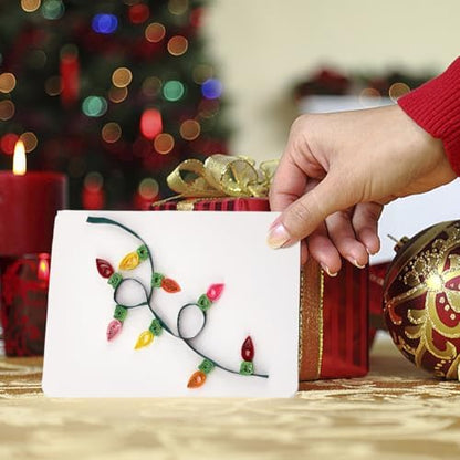 WEBEEDY DIY Christmas Paper Quilling Greeting Card Kit - 5 Styles Decorated Christmas Cards with Instructions for Beginners and Paper Art Lovers - Image 6