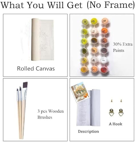 ZRIZQ Paint by Numbers Kit for Adults Beginner,White Flowers,16x20 - Image 4