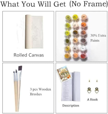ZRIZQ Paint by Numbers Kit for Adults Beginner,White Flowers,16x20 - Image 4