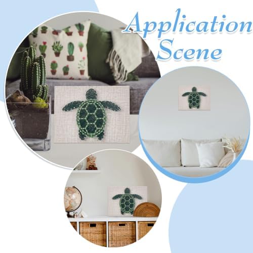 WEBEEDY 3D String Art Kit for Adults Beginners, DIY Sea Turtle String Craft Kit, Include All Necessary Accessories and Frame, Home Wall Poke Art Christmas Holiday Mother's Day Unique Decor Gift - Image 7