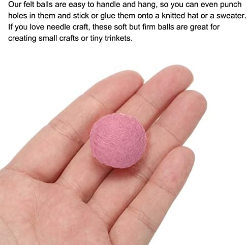 PATIKIL Wool Felt Balls Beads Wool Felting Pom 2cm 20mm Pink for Home Decor DIY Crafts Handcrafts Project Pack of 20 - Image 4