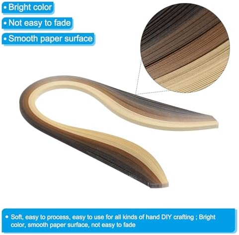 PATIKIL 600pcs Rainbow Quilling Strips Paper 3/16"(5mm) 15" Gradient Brown - Image 3