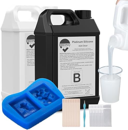 BBDINO Silicone Mold Making Kit 30A Platinum Liquid 2 Gallons Translucent by BBDINO
