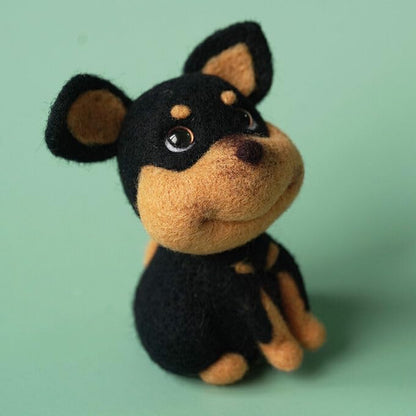 Wizardi Beginner Needle Felting Kit for Adults - Dog. Animal Felting Kit 6.5x4.5x4cm. Felting Tools. Wool Felting Supplies. Felt Crafts. Wool Felt. F07N8-W417 - Image 2