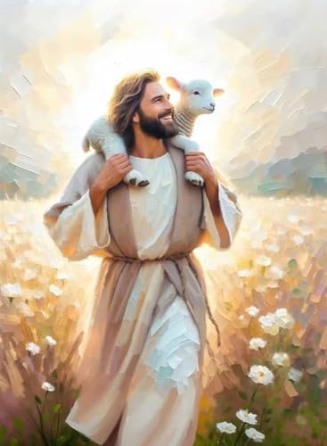 Jesus Paint by Numbers Kit for Adults Framed Canvas 12X16 in, Frameworkless by FairylandJinWenn