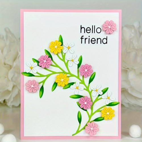 Lapoo Flowers Cutting Die for Scrapbooking - Durable Metal Cutting Die for DIY Scrapbook Photo Album Decorative Paper Card, Metal Card Making Supplies (Daisy Cherry Blossoms 4.3 x 3 in) - Image 3