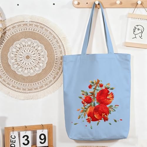 CREAWONDER Canvas Tote Bag Embroidery Kit with Pattern for Beginners, Arts and DIY Embroidery Crafts Kits for Adults, Include Instructions, Embroidery Hoops, Color Threads and Tool - Image 7