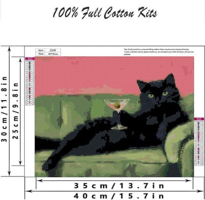 TCDZMYGS Stamped Cross Stitch Kits for Beginners,Black Cat-12x16in - Image 3