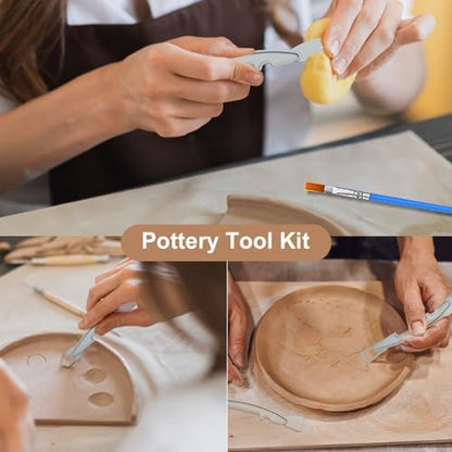 Roaxkois Pottery Wheel for Kids – Complete DIY Arts & Crafts Painting Kit with Air Dry Clay, Paints, Tools, Apron & Stickers – Creative Gift for Girls & Boys Ages 6 7 8 9 10 11 12+ - Image 6