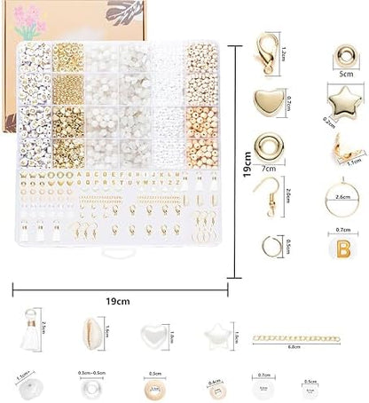 Xylise Jewelry Making Supplies Kit Natural Stone Beads for Irregular Natural Stone with for DIY Craft Bracelet Necklace Earrings for Adults (White Jade) - Image 3