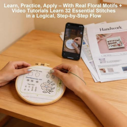 Embroidery Stitch Book Kit for Beginners & Adults ,33 Essential Stitches - Image 5