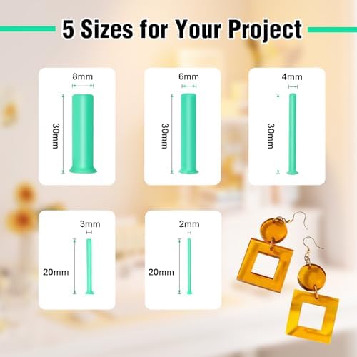HealVee Hole Maker for Resin, 5 Sizes(2/3/4/6/8mm) 25PCS Make Holes Without Drilling for Epoxy & UV Resin, Holes Tools for Jewelry Making, Pet Tag, Keychain, DIY Craft Pendant Decor - Image 2