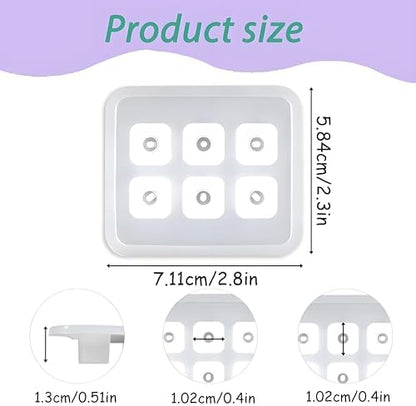 Jewelry Silicone Molds for Epoxy, 6-Cavity Diamond Shape, 2.3 X 2.8 Inches for Polymer Clay Soap Making Cabochon Gemstone DIY Crafting Projects Set of 2 - Image 2