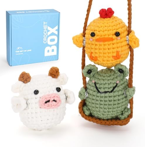 CrochetBox Animal Swing Crochet Kit for Beginners, Easy Craft for Adults by CROCHETBOX