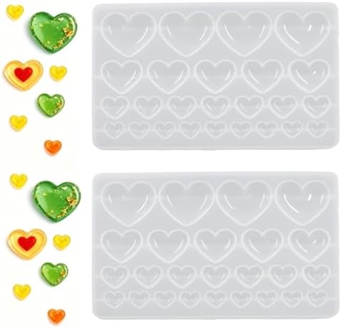 Hitefu Heart Molds Silica Gel 2-Pack White Heart-Shaped Craft Molds by Hitefu