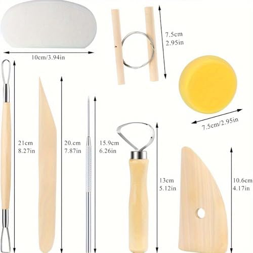 Clay Carving, Clay Sculpture Set, 8-Piece Set of Clay Tools - Image 2
