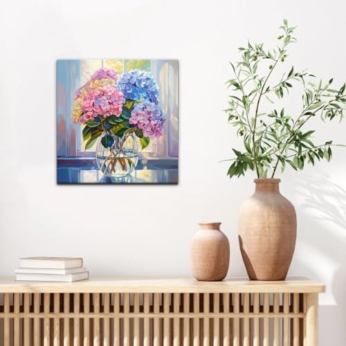 Natuyalo Framed Paint by Numbers Kit for Adults - Colorful Flowers DIY Adult Paint by Number Kits Vase Acrylic Canvas Painting for Adults Beginners Art Crafts with Frame, 12x12 Inch - Image 3