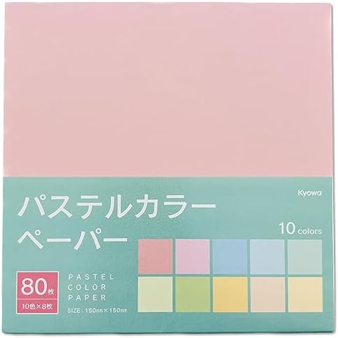Origami Paper 80 Sheets, 10 Pastel Colors, 6 Inch Square, Made in Japan by Unknown