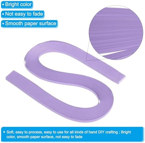 PATIKIL 360pcs Quilling Strips Paper 3/16"(5mm) 21"(54cm) Origami Paper Quilling Strip for Art DIY Hand Craft Christmas, Violet Purple - Image 3