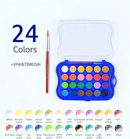 Watercolor Workbook，Water Paint Adult Set，Easy Coloring Book,Beautiful Paintings for Beginner (Fruit - Album) (Fruit - 24 Colors) - Image 2
