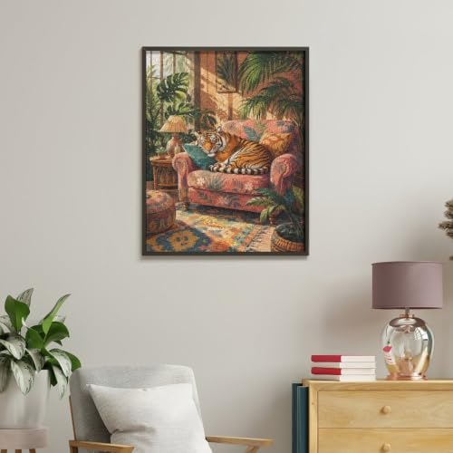 Bozfoxa Paint by Numbers Kit for Adults Beginner Tropical Tiger Sofa - Image 5