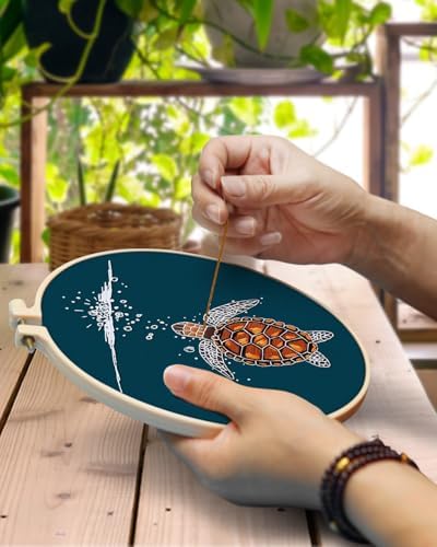 TINDTOP Embroidery Kit for Beginners Adult, Turtle Embroidery Practice Kit - Image 4