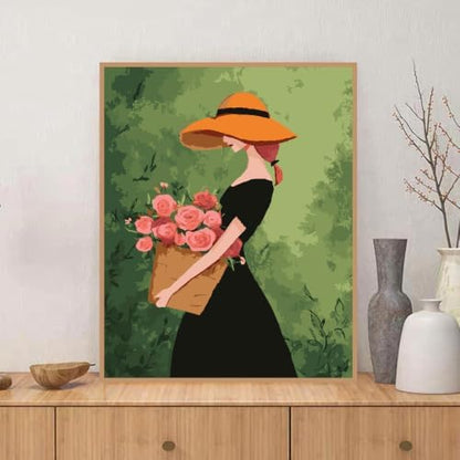 ZRIZQ Paint by Numbers Kit for Adults Beginner,Woman Flowers,16x20 - Image 3
