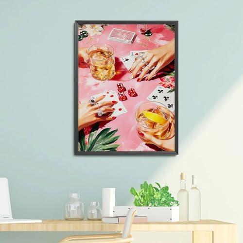 NZNANCHU Paint by Number for Adult,DIY Poker Painting Kits for Adults,Color by Numbers,Card Paint by Number Canvas Crafts Watercolor for Beginners Hoom Decor (Juice) - Image 6