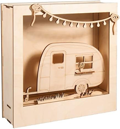 Do-it-Yourself 3D Frame Decoration Kit - Caravan - Wood - 24 cm - Image 3