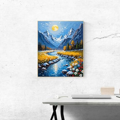 ldazao Mountain Paint by Numbers Kit for Adults Beginner Scenery Adult Paint by Number Kits Canvas Adults' Paint-by-Number DIY Oil Painting Kits for Gift Home Wall Decor 16x20 Inch - Image 4