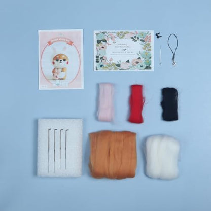 Wizardi Beginner Needle Felting Kit for Adults - Puppy in Rabbit Costume. Animal Felting Kit 7.5x4.5x4cm. Felting Tools. Wool Felting Supplies. Felt Crafts. Wool Felt. F07N8-W4 - Image 3