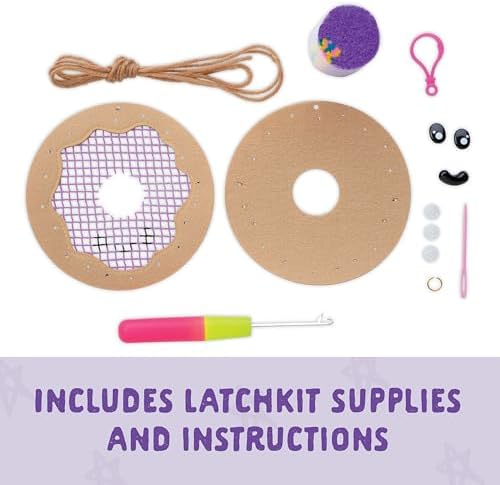 LatchKits Mini Donut - Latch Hook Kits for Kids, Arts and Crafts, Yarn Art, Kids Crafts, Toys for Girls, Birthday Gift for Girls, Easy to Follow Patten, Hook Included, Craft Kits, Ages 6+ - Image 2