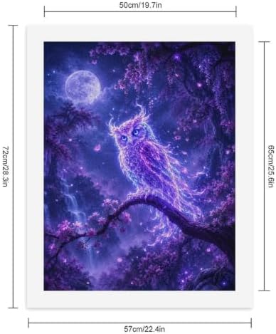 Bozfoxa Paint by Numbers Kit for Adults Beginner Blossom Branch Owl - Image 2