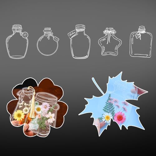 Artlaza 20Pcs Transparent Dried Flower Bookmarks, DIY Bookmark Kit for Pressed Flowers, Modern Floral Design, Adults & Kids by Artlaza