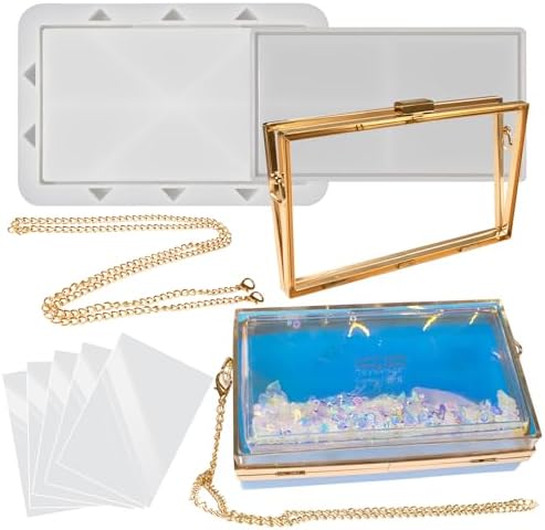Resin Shaker Tray Clutch Purse Complete Set Large Rectangle Bag DIY Kits with Accessories by FUNSHOWCASE