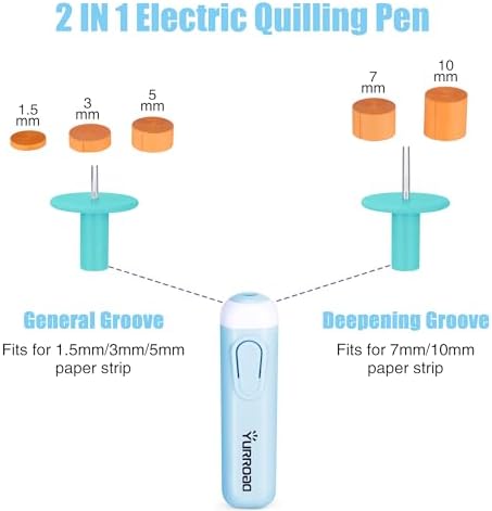 2-in-1 Electric Quilling Pen, Dual Tips for 1/16-3/8 in (1.5-10mm) Strips - Image 2