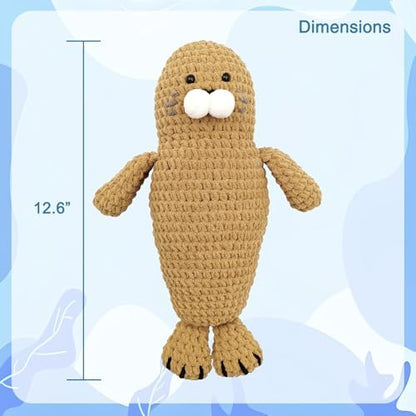 Noocro Amigurumi Crochet Kit for Beginners, Intermediate and Advanced Crocheters, DIY Crochet Plushie Kit with Complete Kit, Detailed Instrucions and Video Tutorial - Fun Craft Gift (Seal) - Image 2