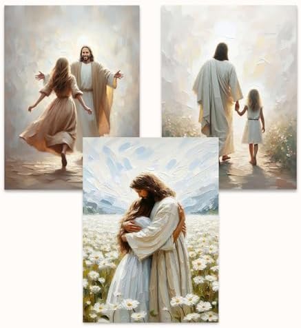3 Pack Jesus Paint by Numbers Kit for Adults Framed Canvas, Frameworkless by FairylandJinWenn
