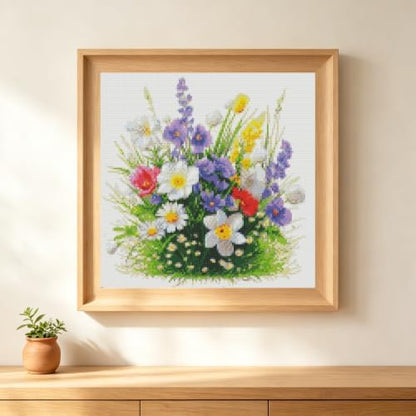 Flower Stamped Cross Stitch Kits for Adults Beginner Needlepoint Art Craft - Image 4