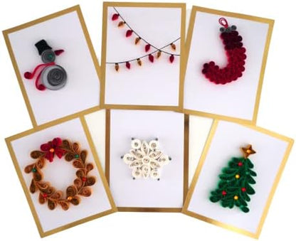 MY CREATIVE CAMP Holiday Card Paper Craft Quilling Kit - Instructions for 6 Projects - Image 2